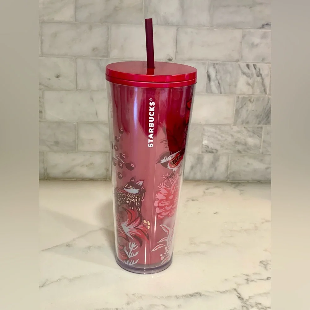 Starbucks 2022 Holiday Enchanted Forest Pearl Venti Tumbler‎ 24oz Cold Cup